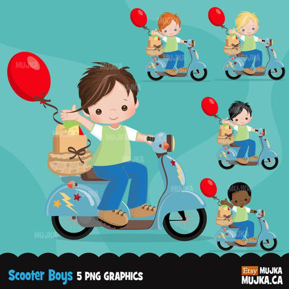Scooter boy Clipart