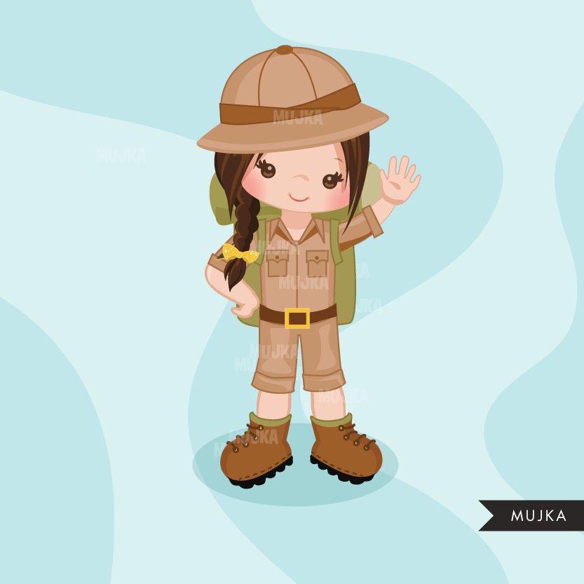Safari girl Clipart – MUJKA CLIPARTS