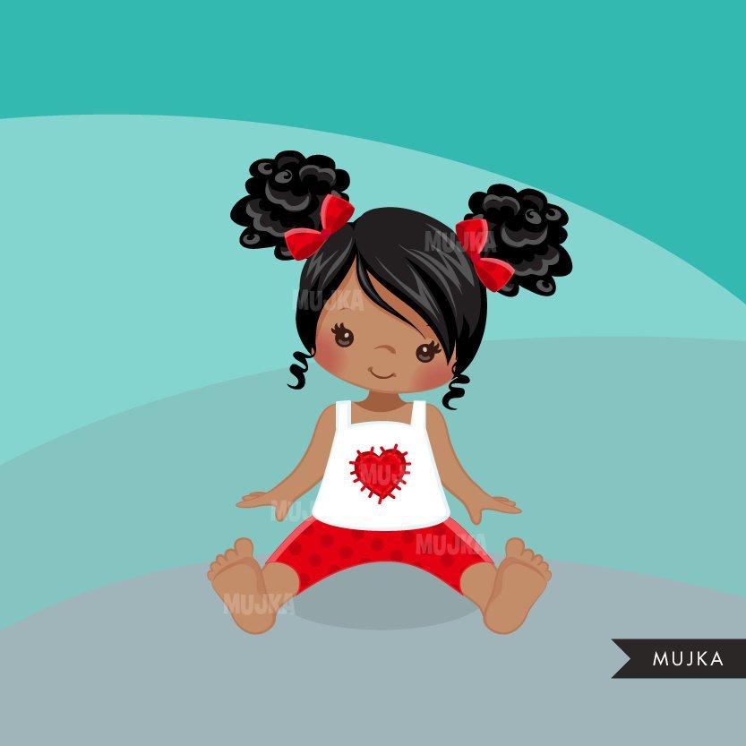 Little girl clipart graphics, sitting pose