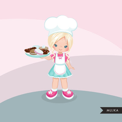 Cookie Pastry Chef Girl Clipart