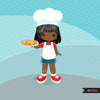 Pizza Chef Clipart, girl chef