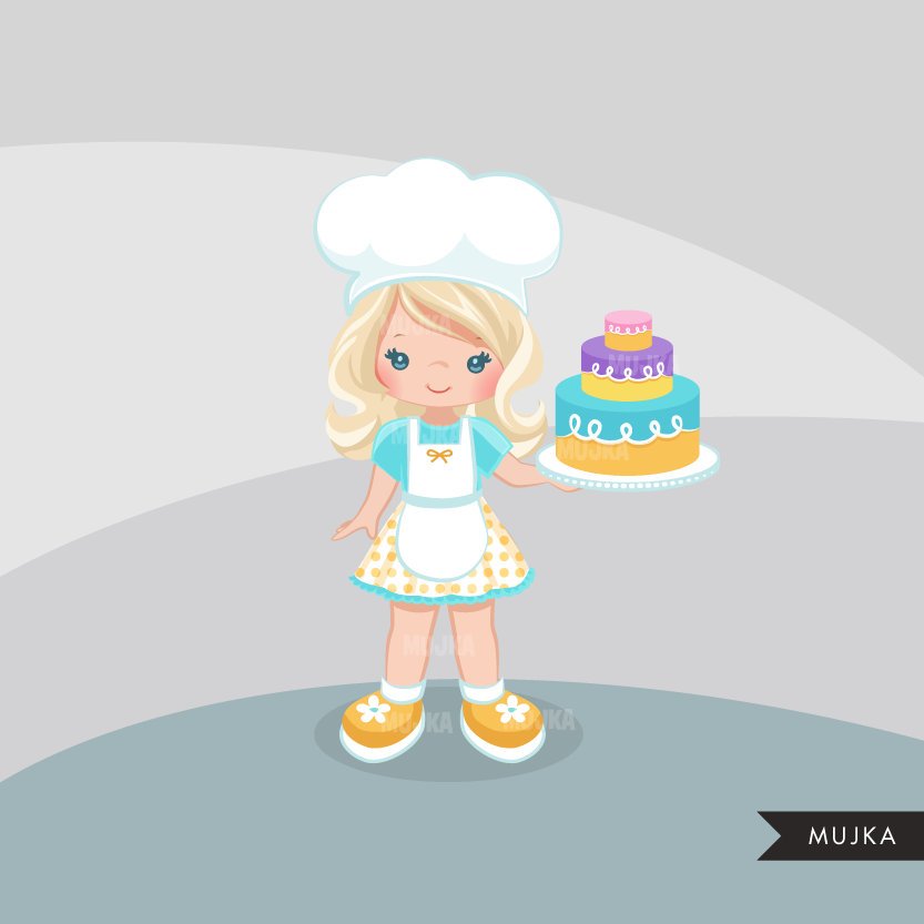 Cake Girl Chef Clipart