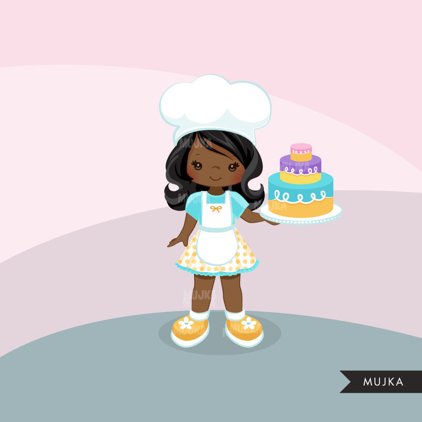 Cake Girl Chef Clipart