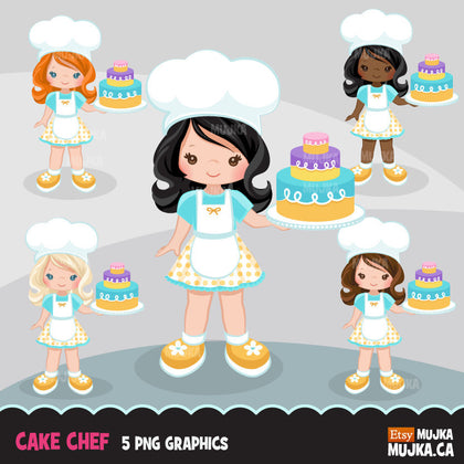 Cake Girl Chef Clipart