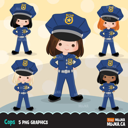 Cops, Girl police officer clipart