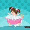 Spa party girl clipart