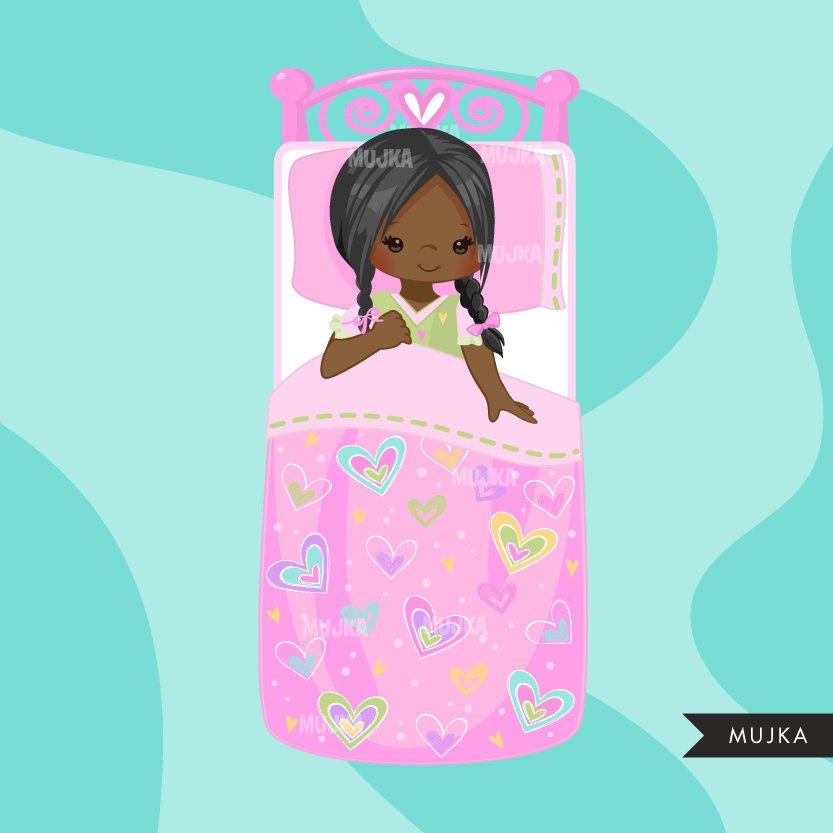 Girls Slumber party clipart – MUJKA CLIPARTS