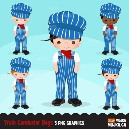 Train conductor clipart, boys.