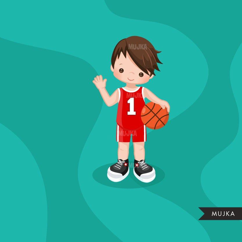 Basketball Red Boy clipart