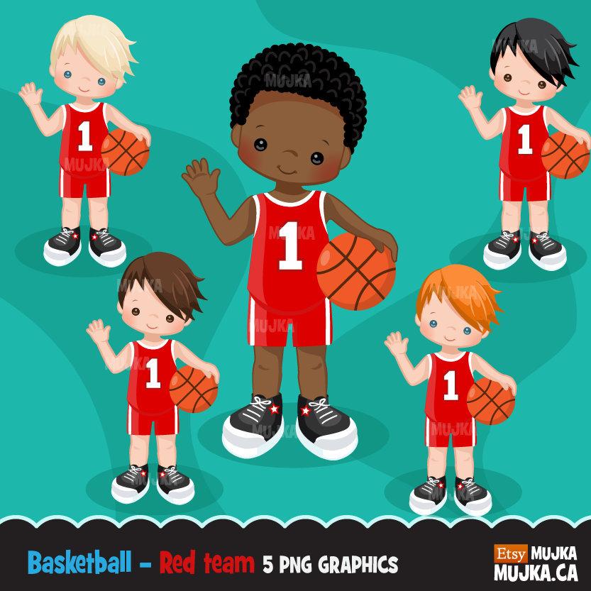 Basketball Red Boy clipart