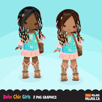 Braided hair little black girl clipart