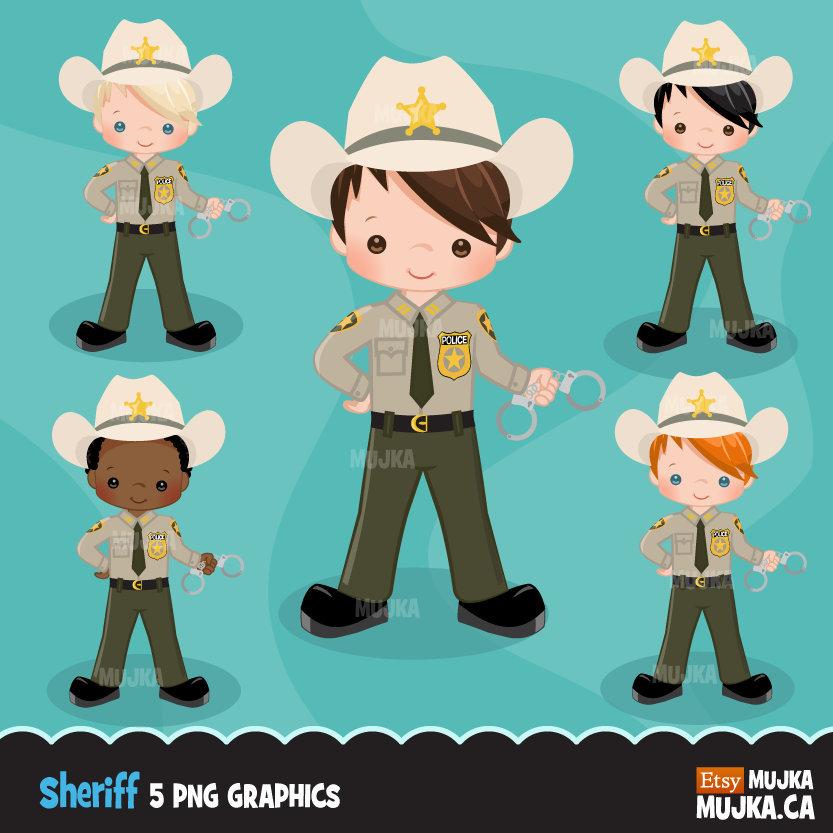 Sheriff, Cops, police officer clipart, boy clipart