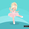 Ballerina girl clipart Pink