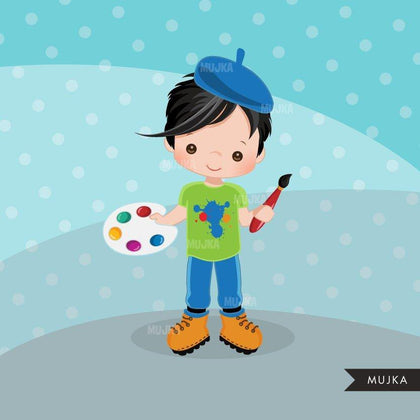 Artist painter boy Clipart