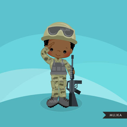 Army clipart, Little soldier boy graphics