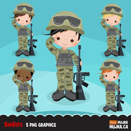 Army clipart, Little soldier boy graphics
