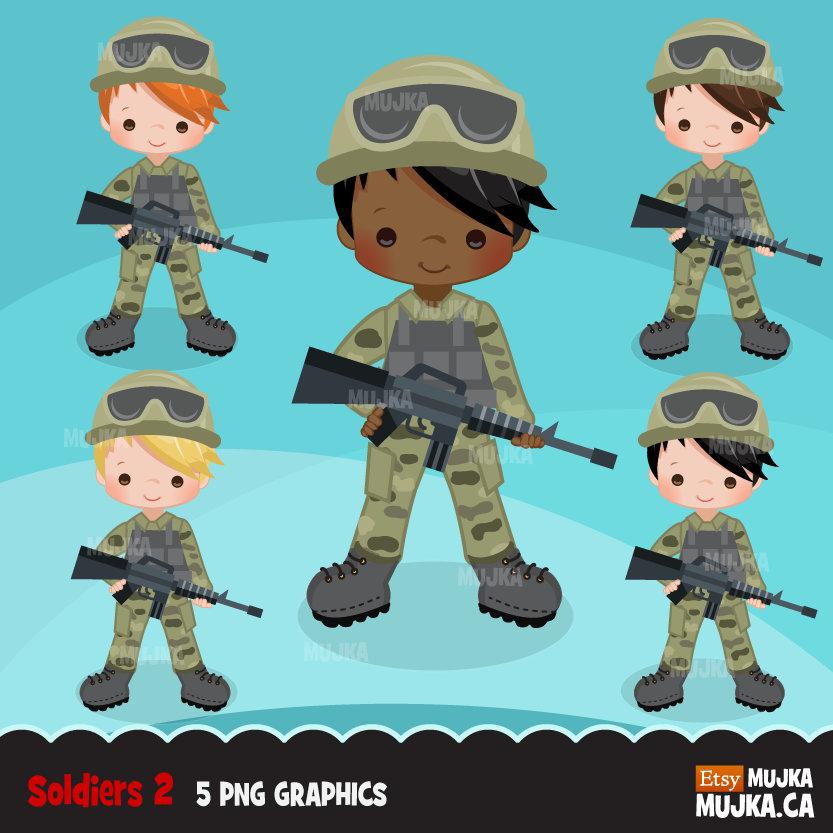 Army clipart, Little soldier boy graphics