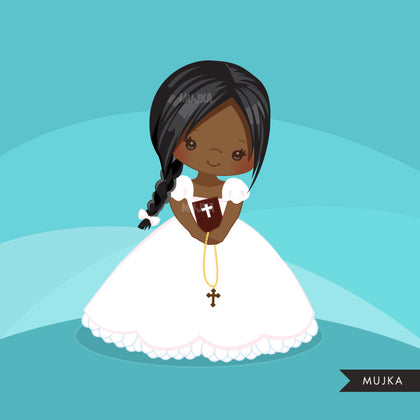 First Communion Clipart for Girl. Communion character religious