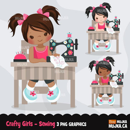 Sewing Girl clipart