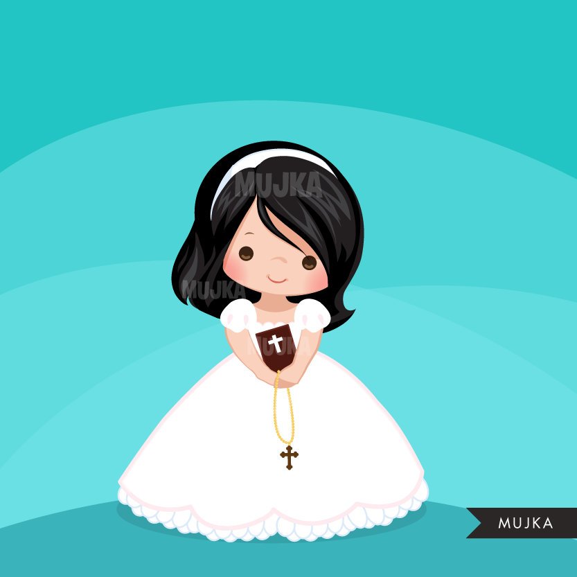 First Communion Clipart for Girls. Communion characters religious