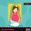 Virgin of Guadalupe clipart illustration, religious girl graphic