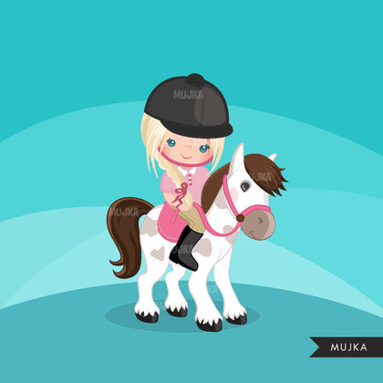 Horseback riding clipart, Girl riding animal