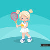 Cute Tennis player girl clipart