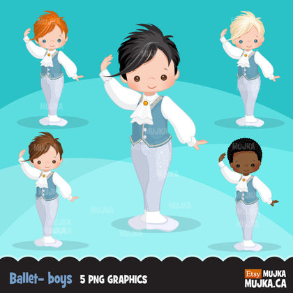 Ballet clipart, chic ballet boy