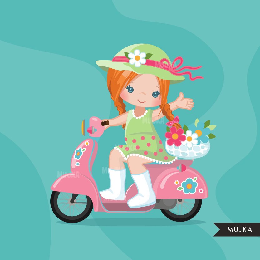 Scooter girl Clipart