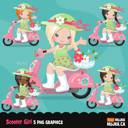 Scooter girl Clipart