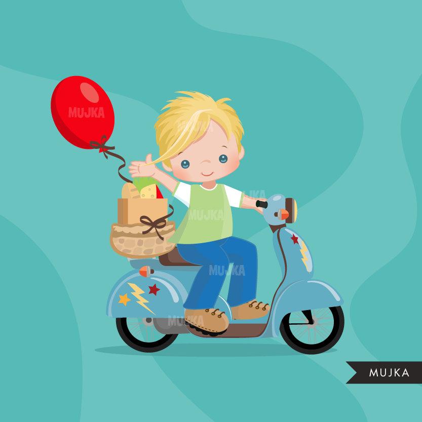 Scooter boy Clipart