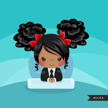 Black Baby Boss clipart, girl graphics