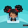 Black Baby Boss clipart, girl graphics