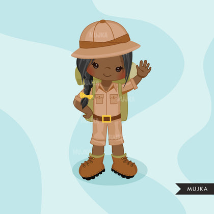 Safari girl Clipart