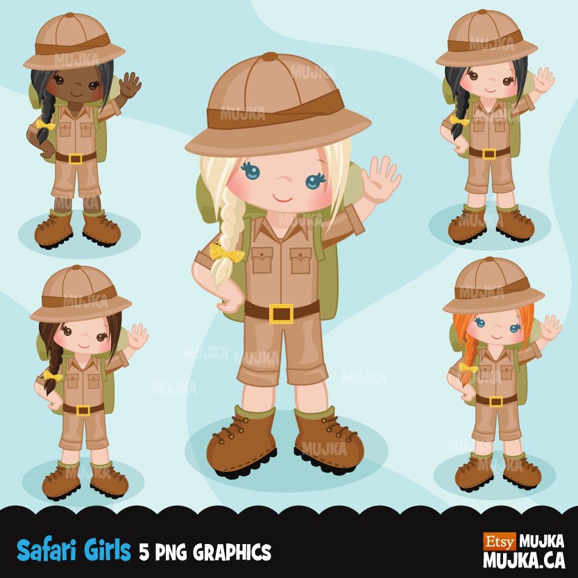 Safari girl Clipart