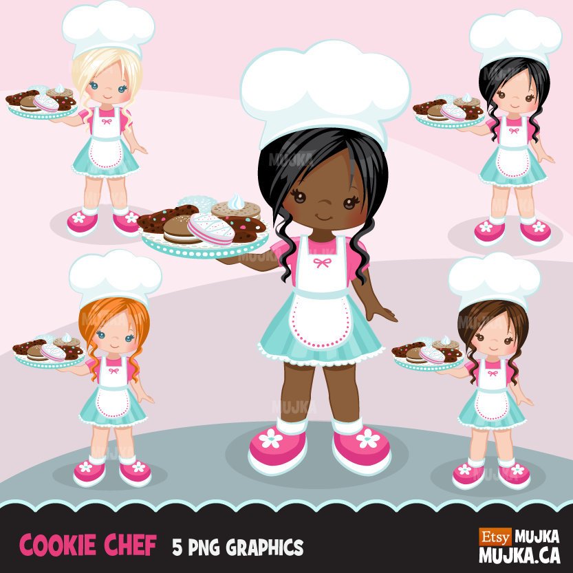 Cookie Pastry Chef Girl Clipart
