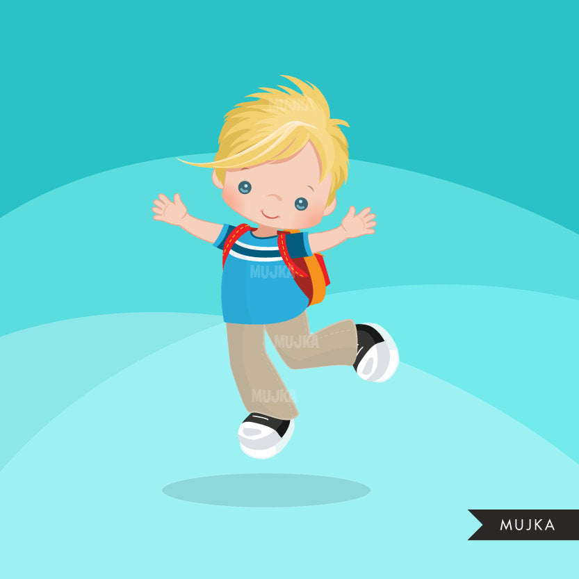 Back to School Boy Student clipart