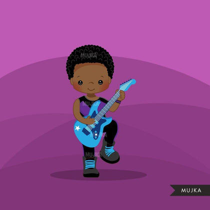 Rockstar Boy Clipart, guitarist