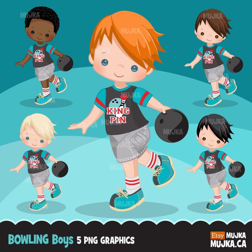 Bowling Clipart, boy graphics