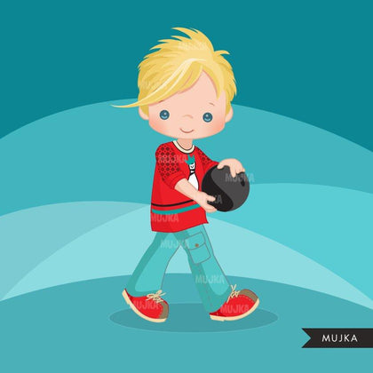 Bowling Boy Clipart