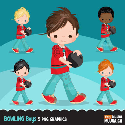 Bowling Boy Clipart