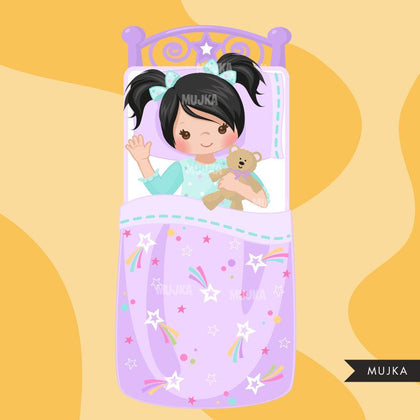 Girl Slumber party clipart