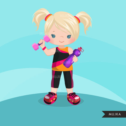 Workout Gym Girl clipart