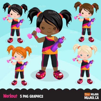 Workout Gym Girl clipart