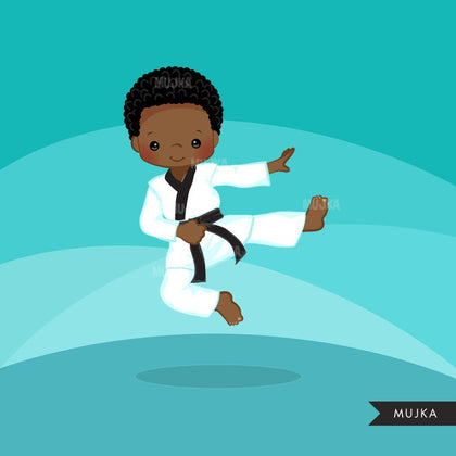 Karate Kid Clipart, Sporty boy graphic