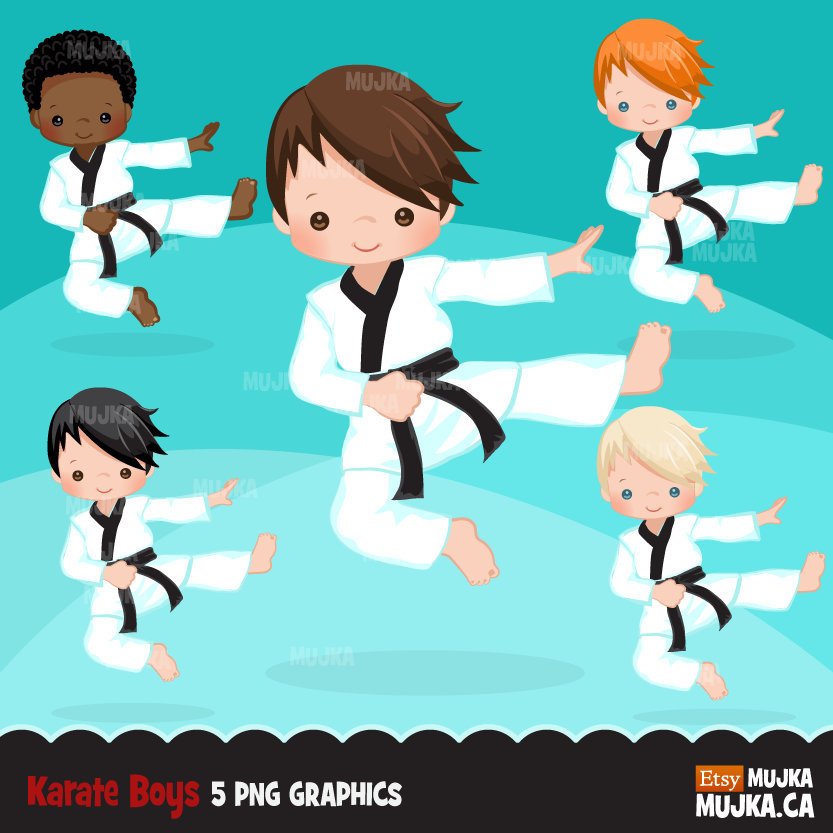 Karate Kid Clipart, Sporty boy graphic