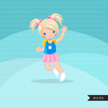 Bounce House Jumping girl Clipart