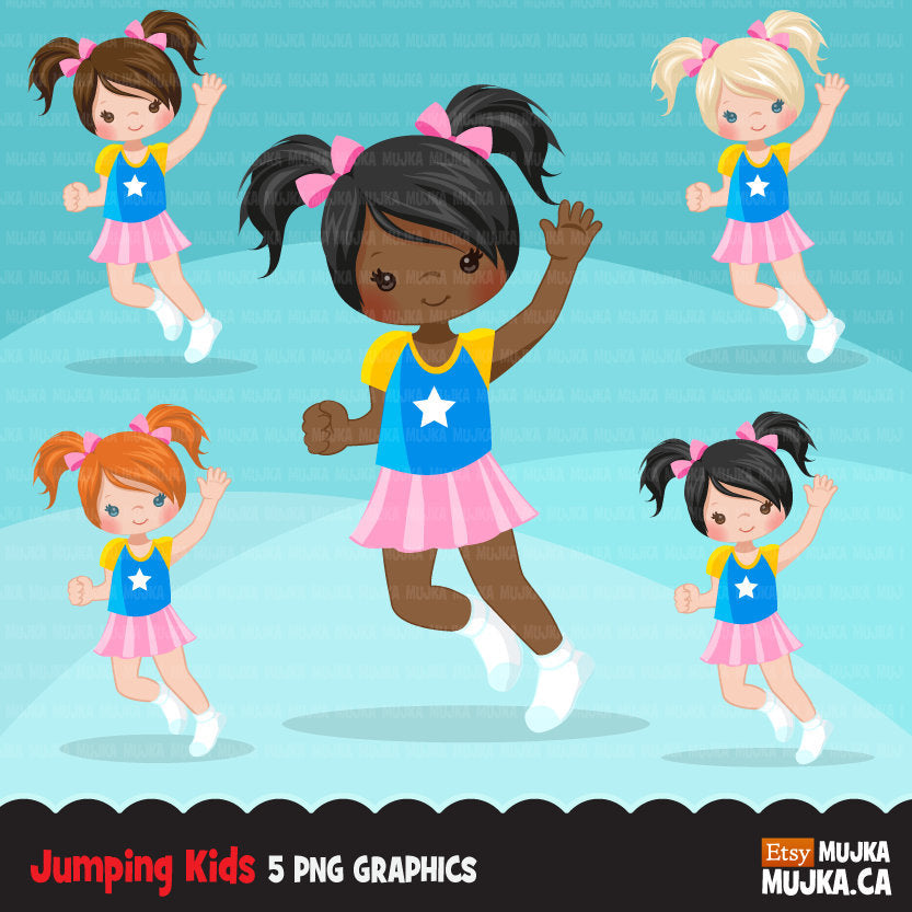 Bounce House Jumping girl Clipart