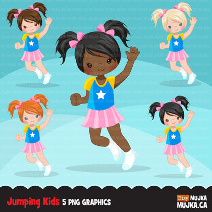 Bounce House Jumping girl Clipart