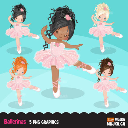 Ballerina girl clipart Pink